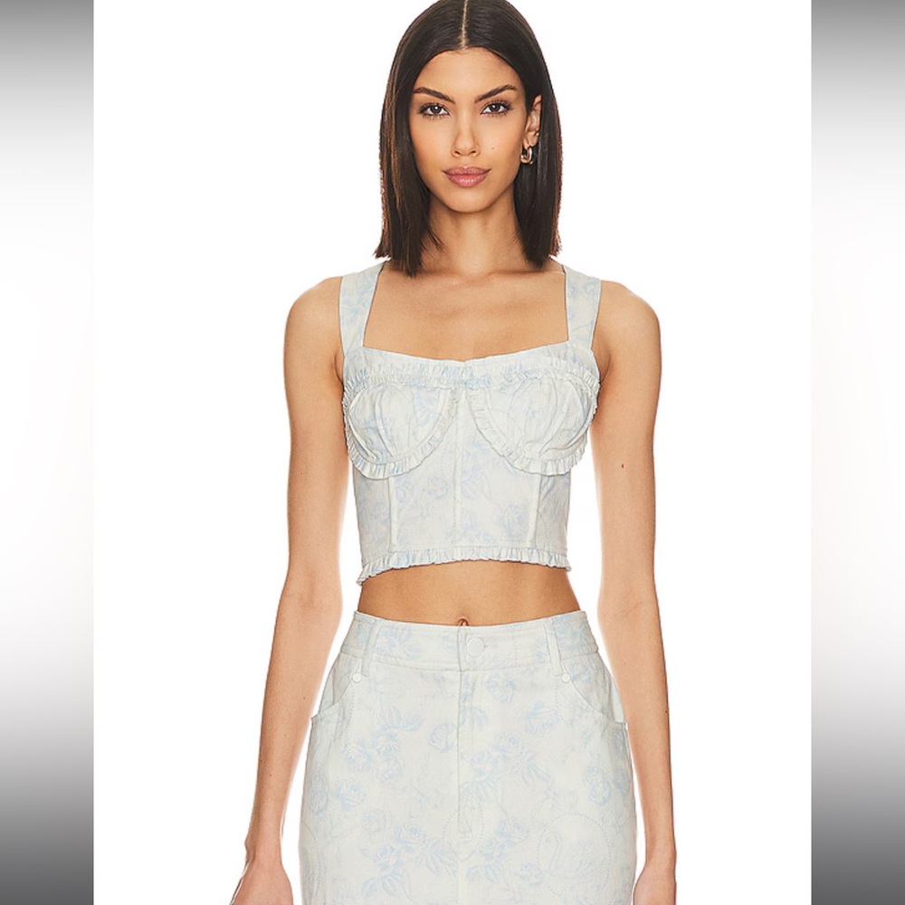 For Love & Lemons Chantal Top in Blue